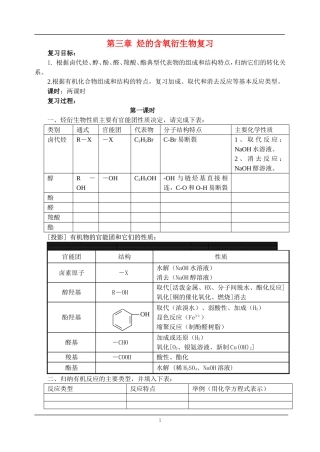 三章(烃的含氧衍生物）复习1