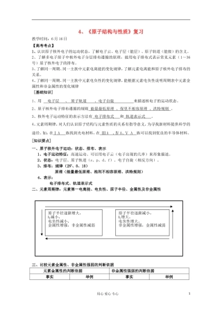 江苏省新沂市王楼中学高中化学 《原子结构与性质》教案 新人教版选修3