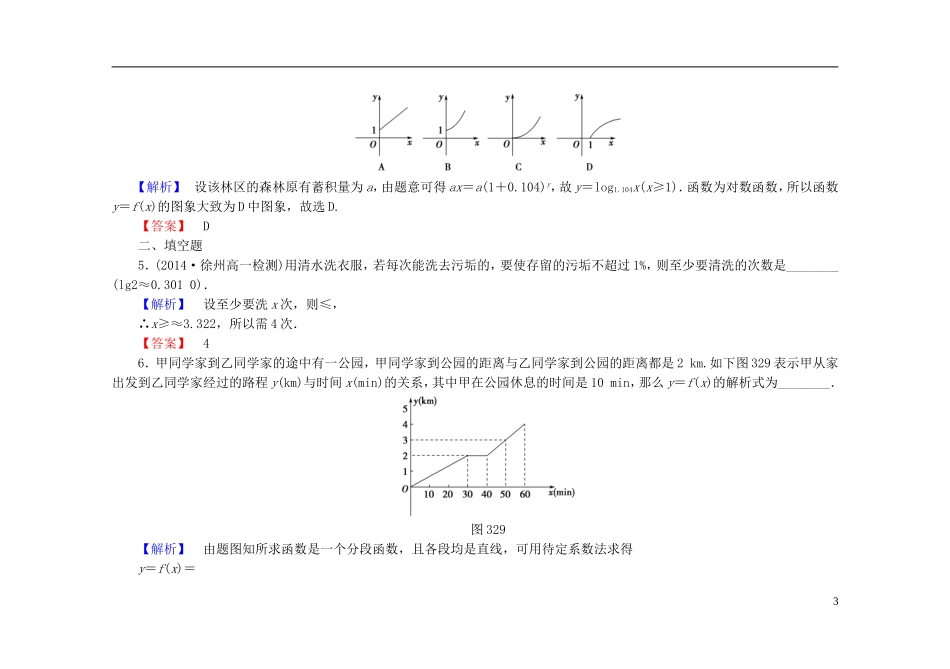 高中数学 3.2.2函数模型的应用实例课时作业（含解析）新人教A版必修1-新人教A版高一必修1数学试题_第3页