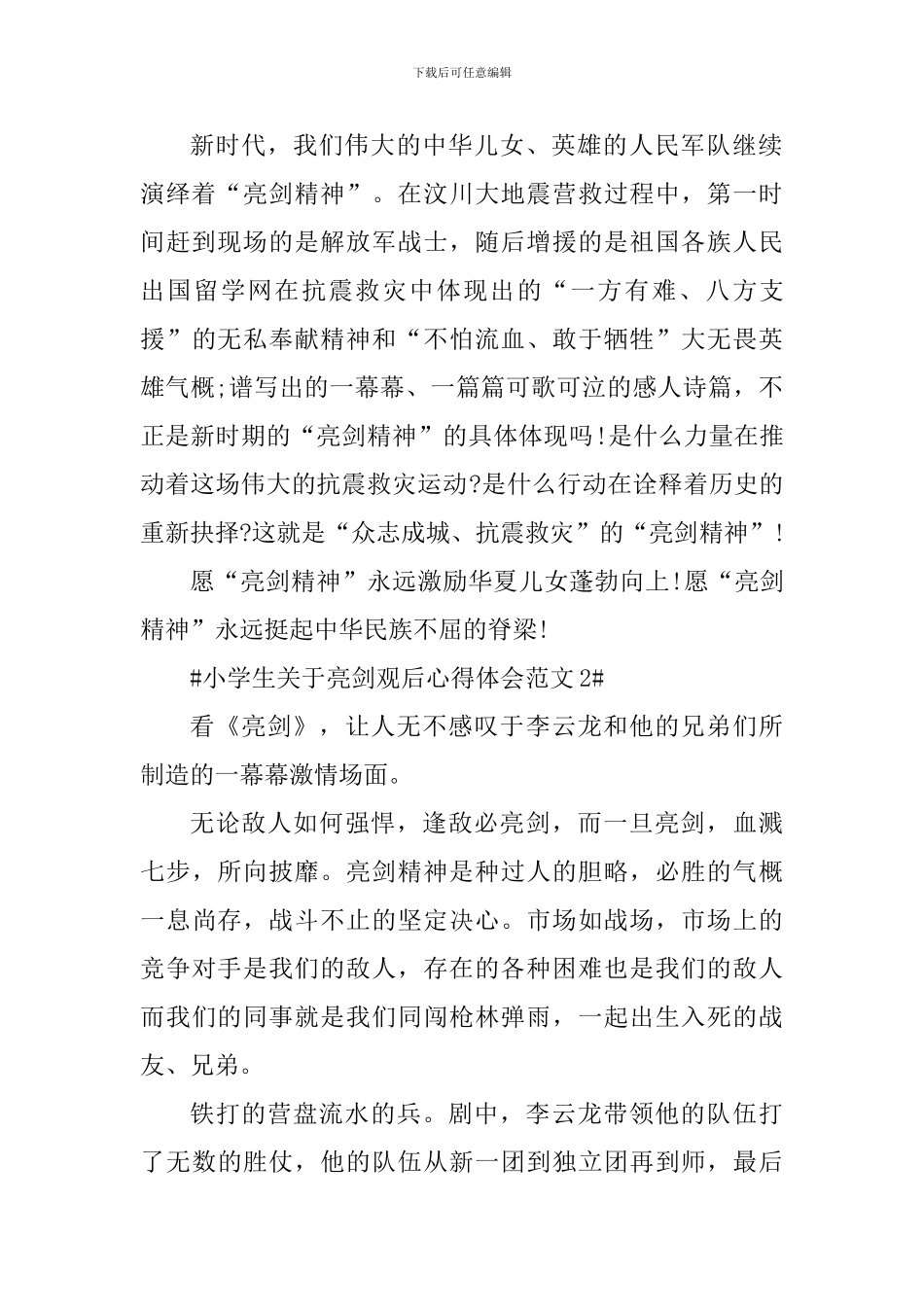 小学生关于亮剑观后心得体会_第2页