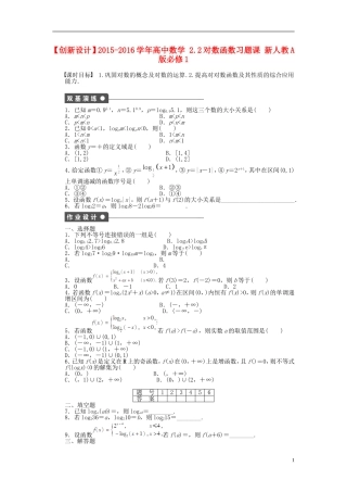 高中数学 2.2对数函数习题课 新人教A版必修1-新人教A版高一必修1数学试题