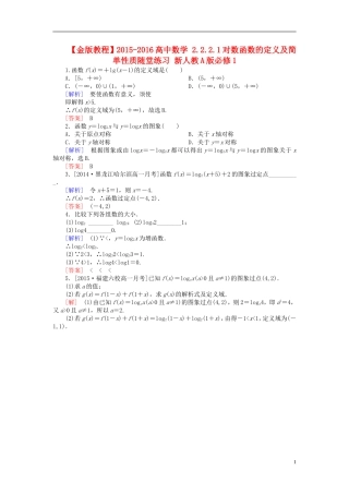 高中数学 2.2.2.1对数函数的定义及简单性质随堂练习 新人教A版必修1-新人教A版高一必修1数学试题