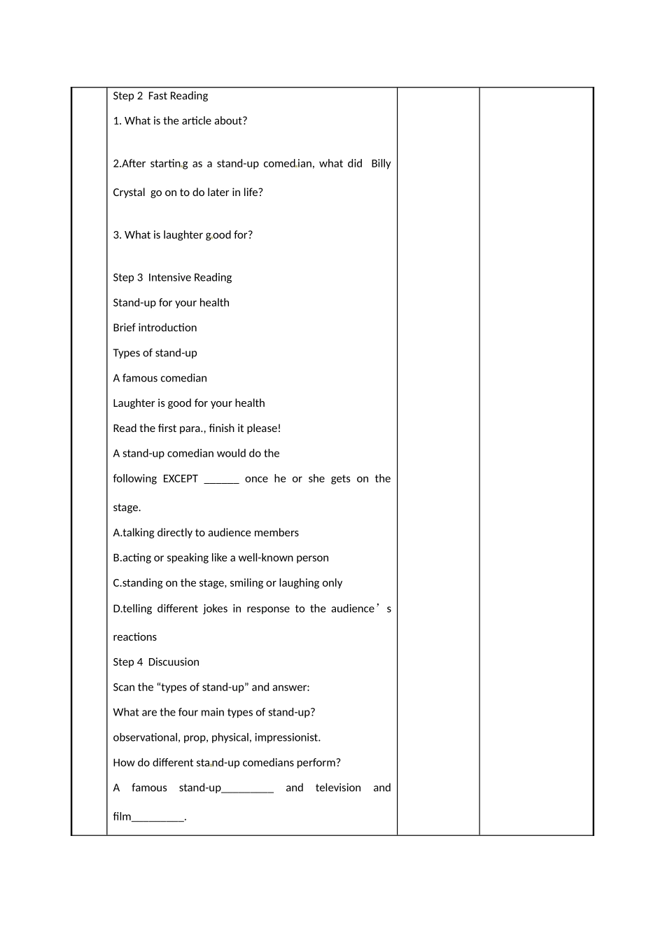 江苏省新沂市第二中学高中英语《Unit 1 Reading (1)》教案 新人教版选修6_第2页