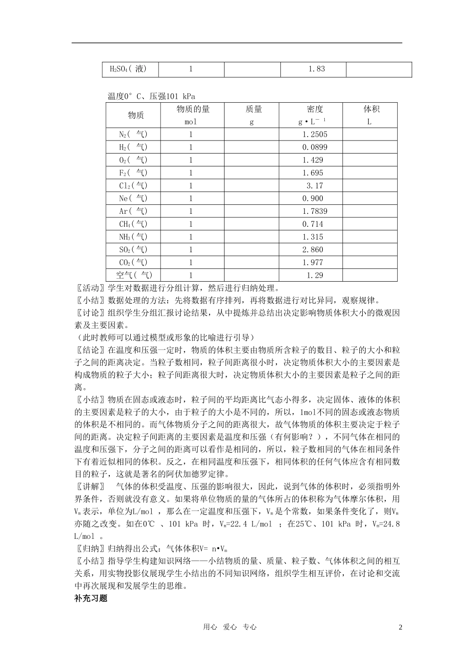 江苏省淮安中学高中化学 1.2化学计量在实验中的应用二教案 新人教版必修1_第2页
