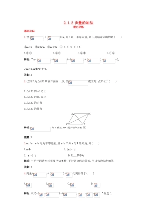 高中数学 2.1 向量的线性运算 2.1.2 向量的加法课后导练 新人教B版必修4-新人教B版高一必修4数学试题