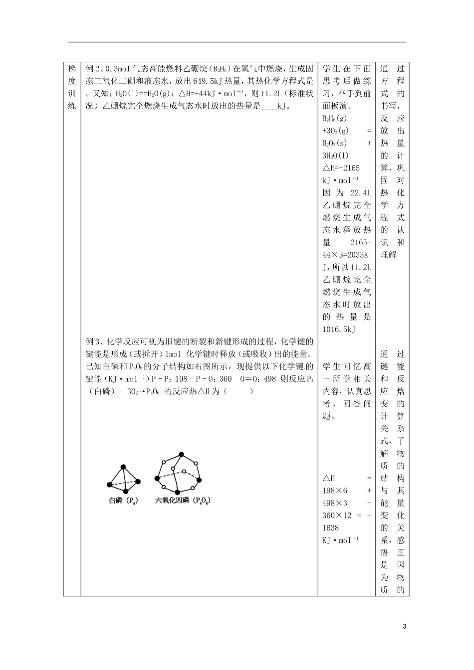 山东省枣庄八中高二化学《化学反应的热效应》教案3_第3页