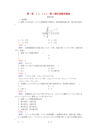 高中数学 1.3.1第2课时函数的最值同步测试 新人教A版必修1-新人教A版高一必修1数学试题