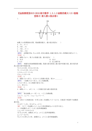 高中数学 1.3.1.2函数的最大（小）值随堂练习 新人教A版必修1-新人教A版高一必修1数学试题