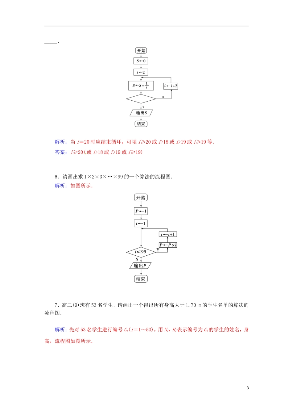 高中数学 1.2.3 循环结构检测试题 苏教版必修3-苏教版高一必修3数学试题_第3页