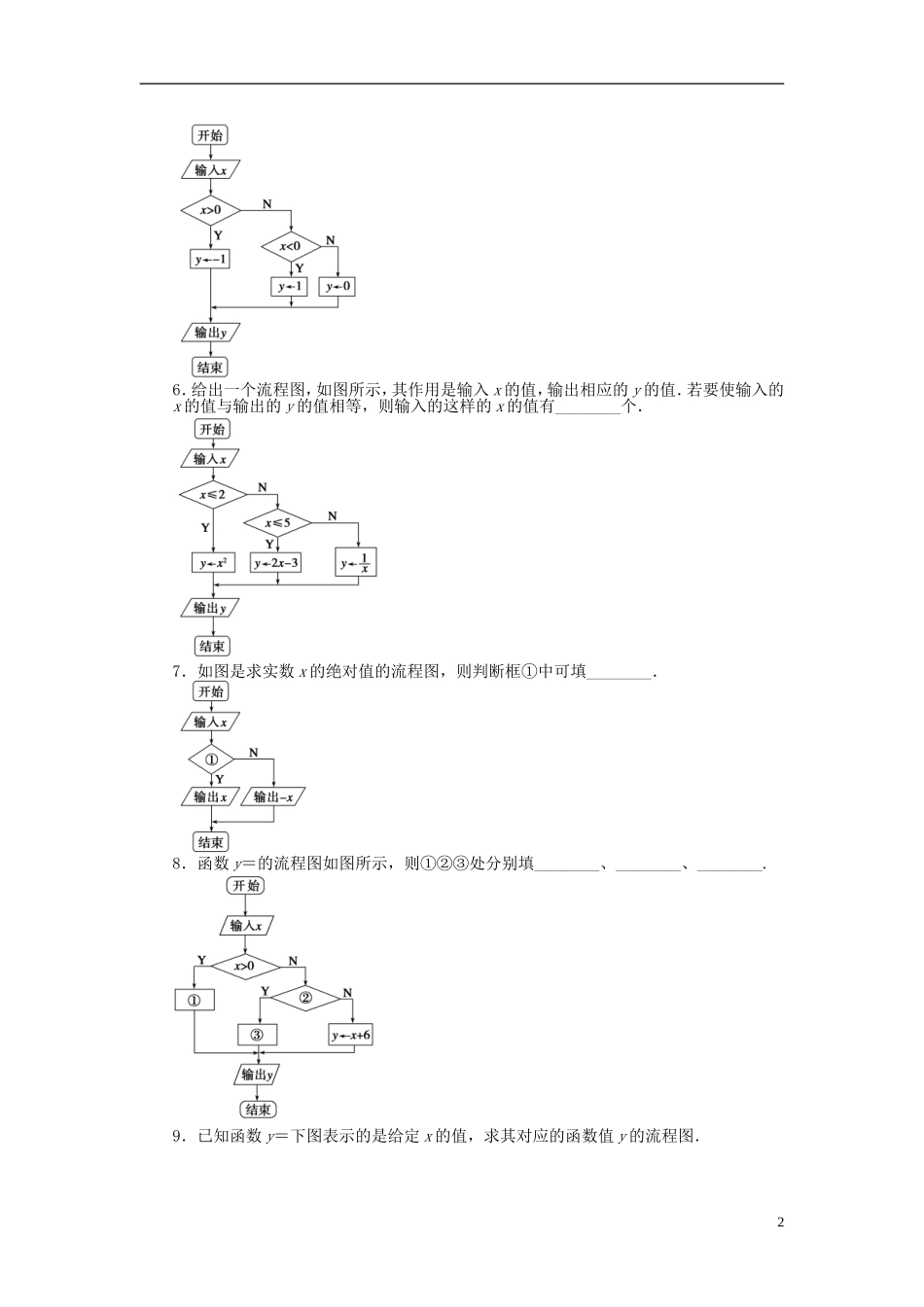 高中数学 1.2.2选择结构课时作业 苏教版必修3-苏教版高一必修3数学试题_第2页
