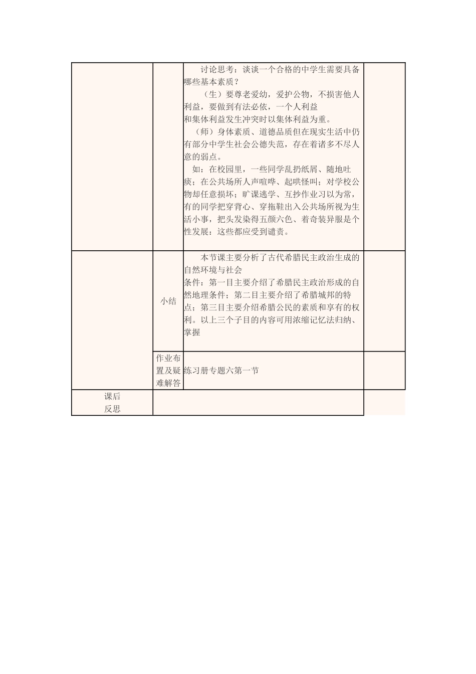 四川省宜宾市一中高一历史第12周 6.1民主政治的摇篮——古代希腊教学设计-人教版高一全册历史教案_第3页
