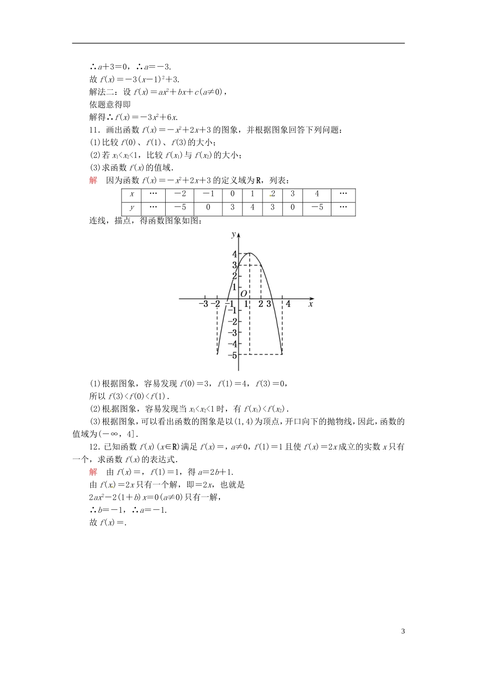 高中数学 1.2.2.1函数的表示法双基限时练 新人教A版必修1-新人教A版高一必修1数学试题_第3页
