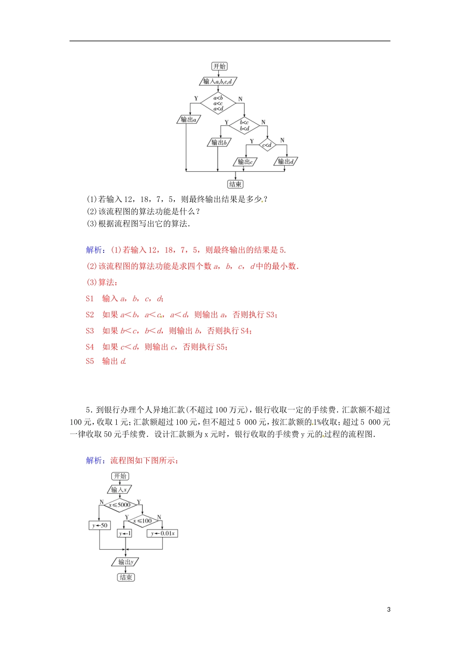 高中数学 1.2.2 选择结构检测试题 苏教版必修3-苏教版高一必修3数学试题_第3页