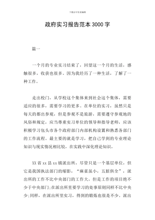 政府实习报告范本3000字