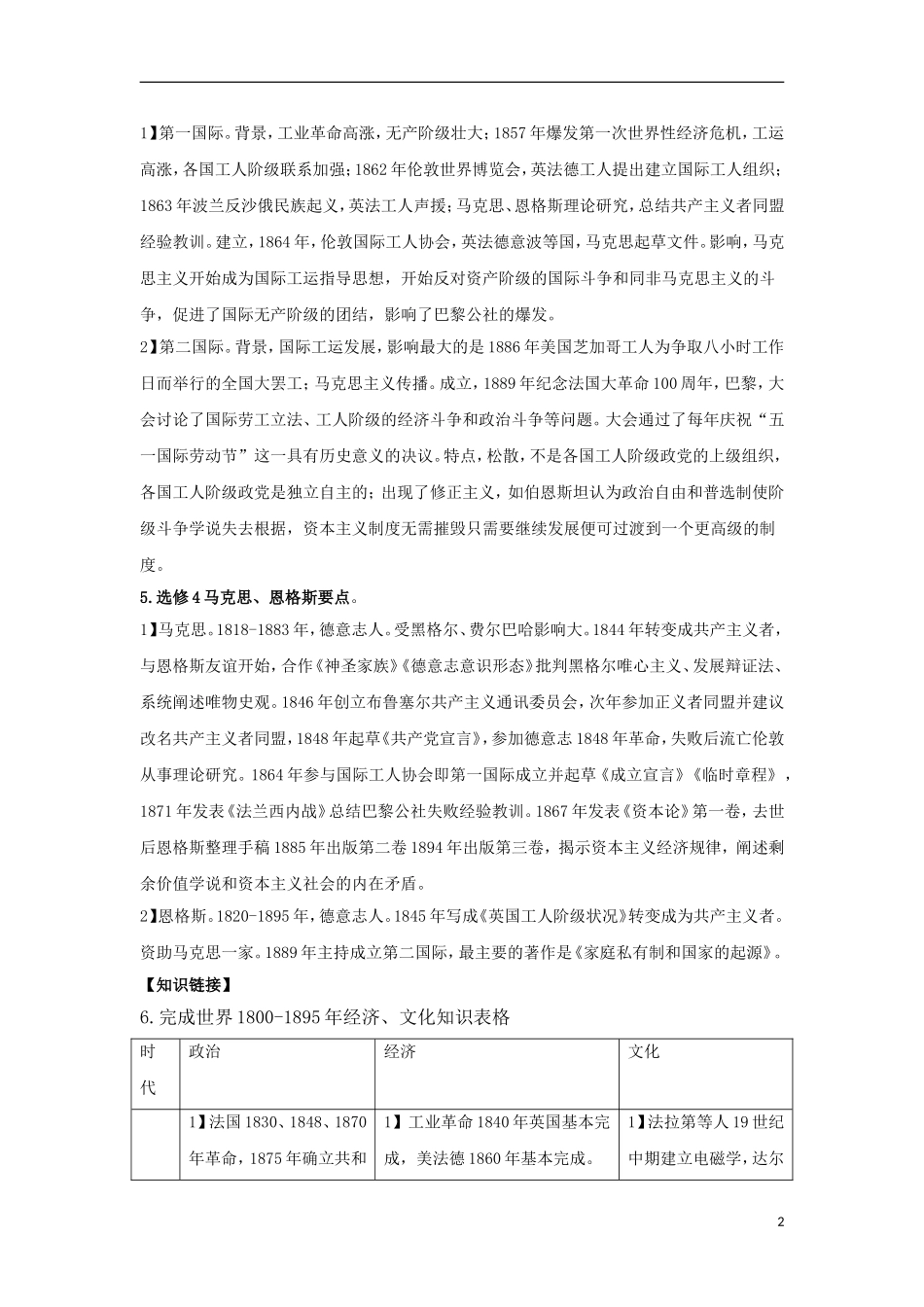 江苏省邗江区瓜洲中学高一历史《第18课 马克思主义的诞生》精品教案_第2页