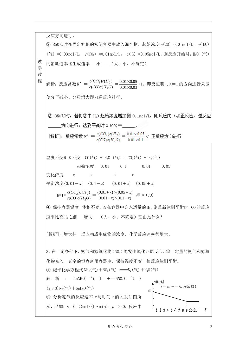 江苏省新沂市王楼中学高中化学 《第二单元化学反应的方向和限度 化学平衡常数》教案 新人教版选修4_第3页