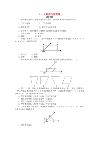 高中数学 1.1 空间几何体 1.1.4 投影与直观图课后训练 新人教B版必修2-新人教B版高一必修2数学试题