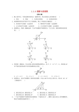 高中数学 1.1 空间几何体 1.1.4 投影与直观图自我小测 新人教B版必修2-新人教B版高一必修2数学试题