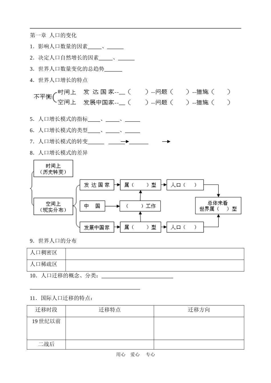 高中地理复习用知识点：  人口的变化人教版必修2_第3页