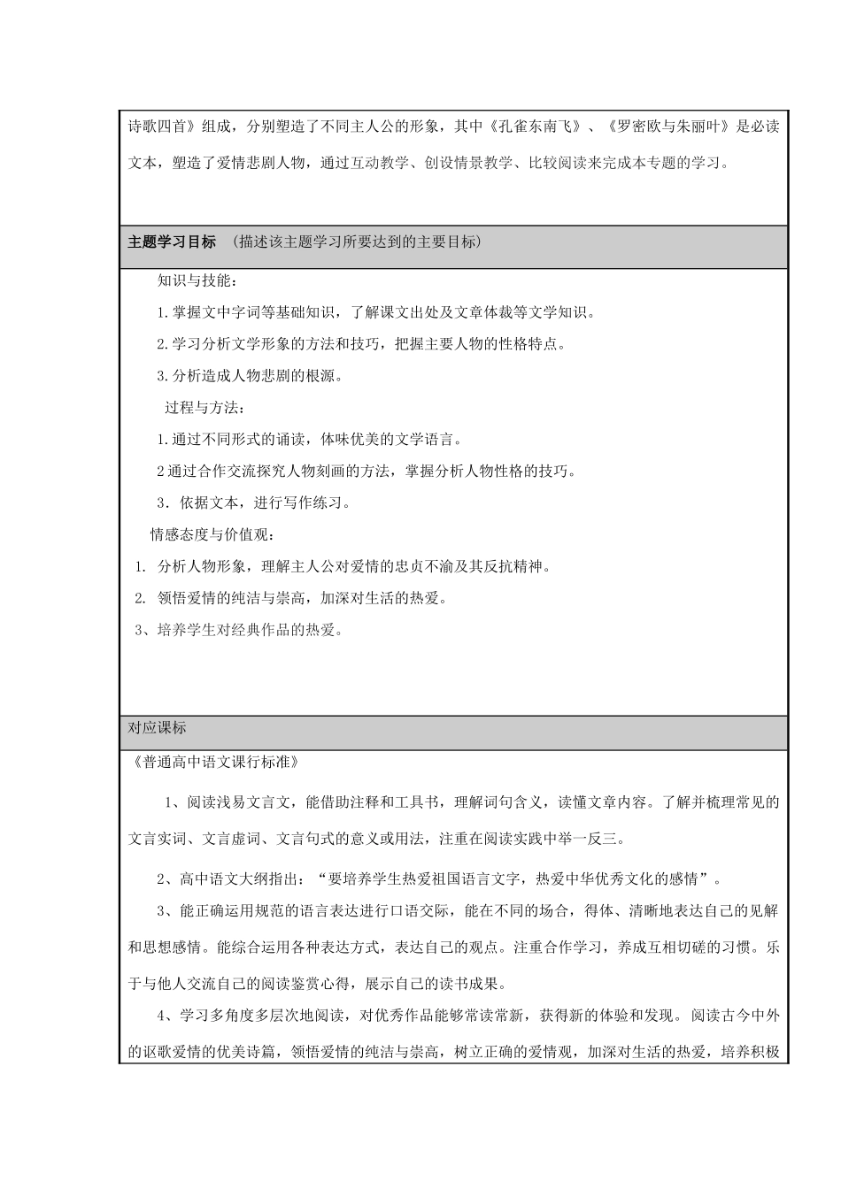 山东省历城一中2012-2013学年高二语文 爱的生命的乐章主题单元设计 鲁教版_第2页
