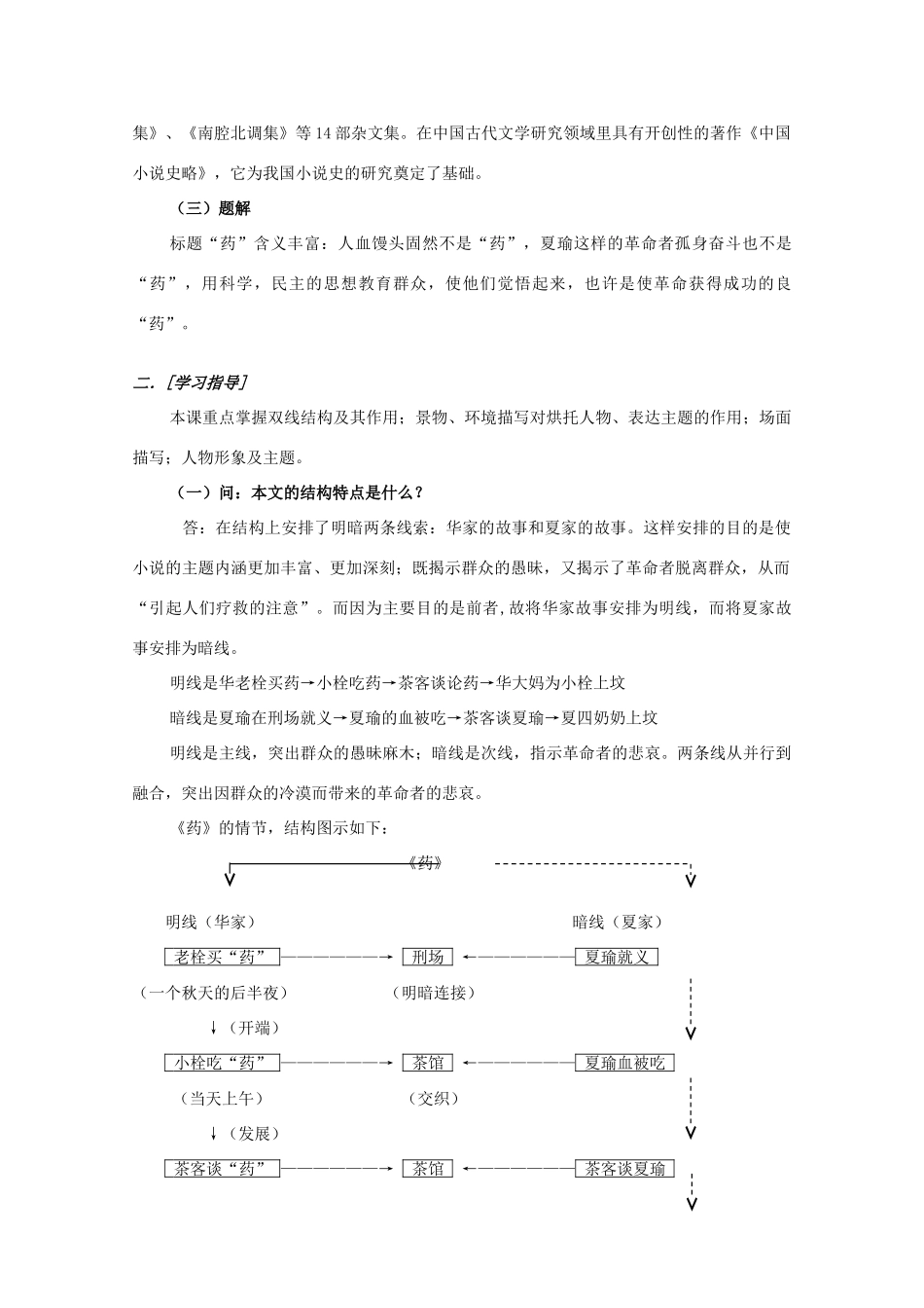 江西省乐安一中高二语文《药》培优教案_第2页