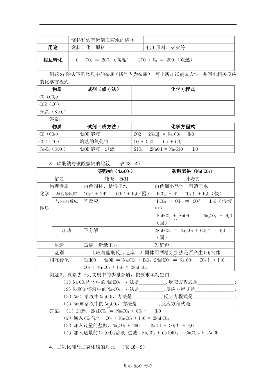 广东省红城中学2010届高三化学复习教案：第18讲 碳族元素 新人教版_第3页