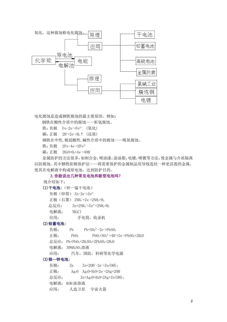 江西省乐安一中高三化学 28电化学培优教案_第2页