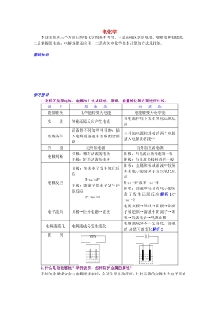 江西省乐安一中高三化学 28电化学培优教案
