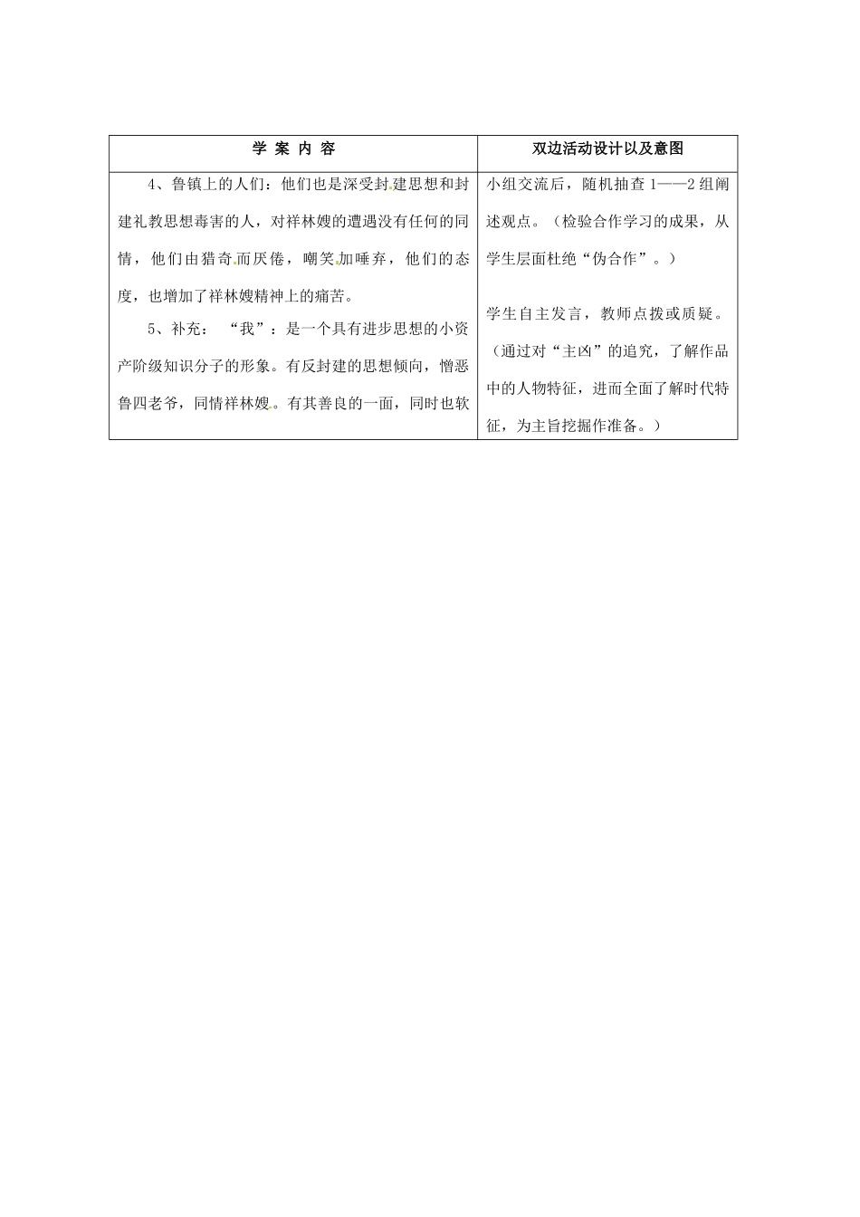 黑龙江省海林市高级中学高中语文《祝福》教案 新人教版必修3_第3页