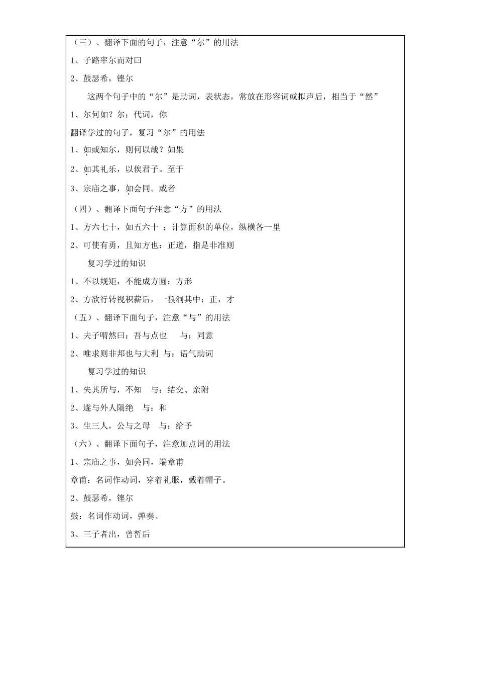 高中语文《子路、曾皙、冉有、公西华侍坐》教案9 北京版选修2_第3页