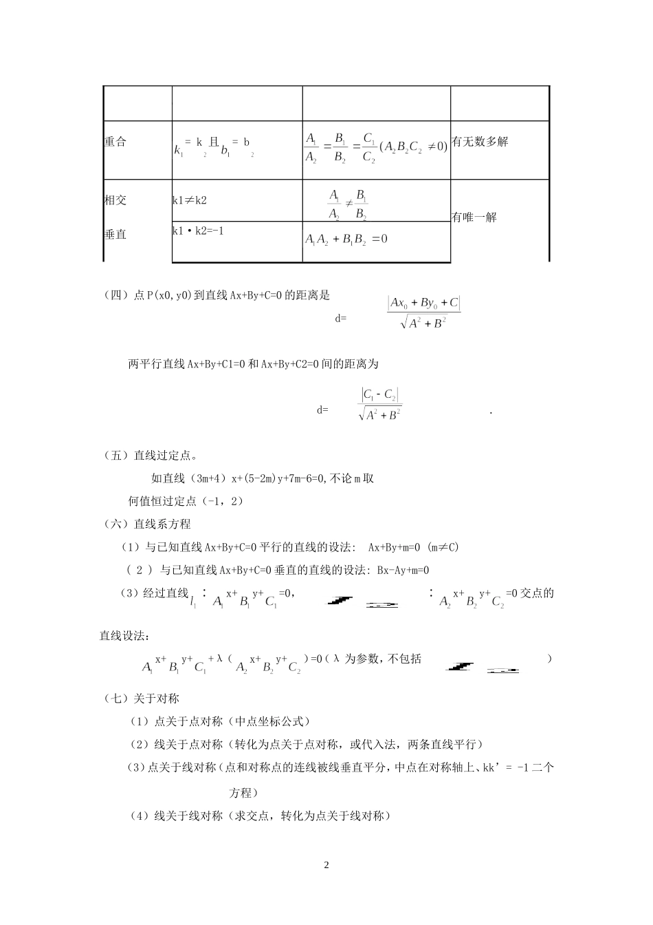 高一数学直线与圆复习 苏教版_第2页