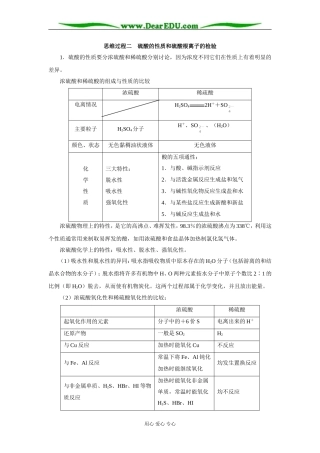 思维过程二　硫酸的性质和硫酸根离子的检验