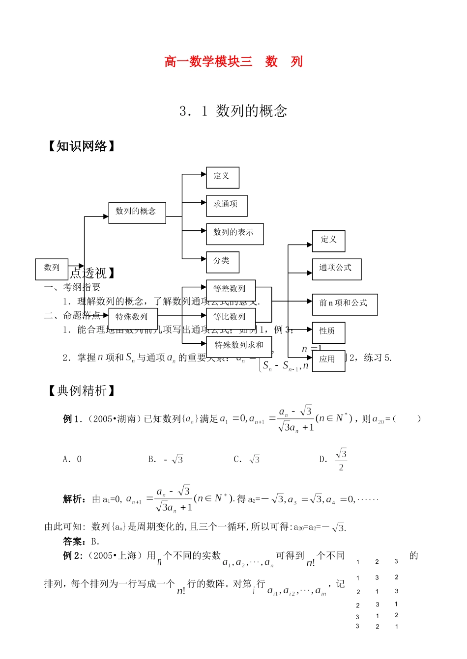 高一数学模块三  数列_第1页