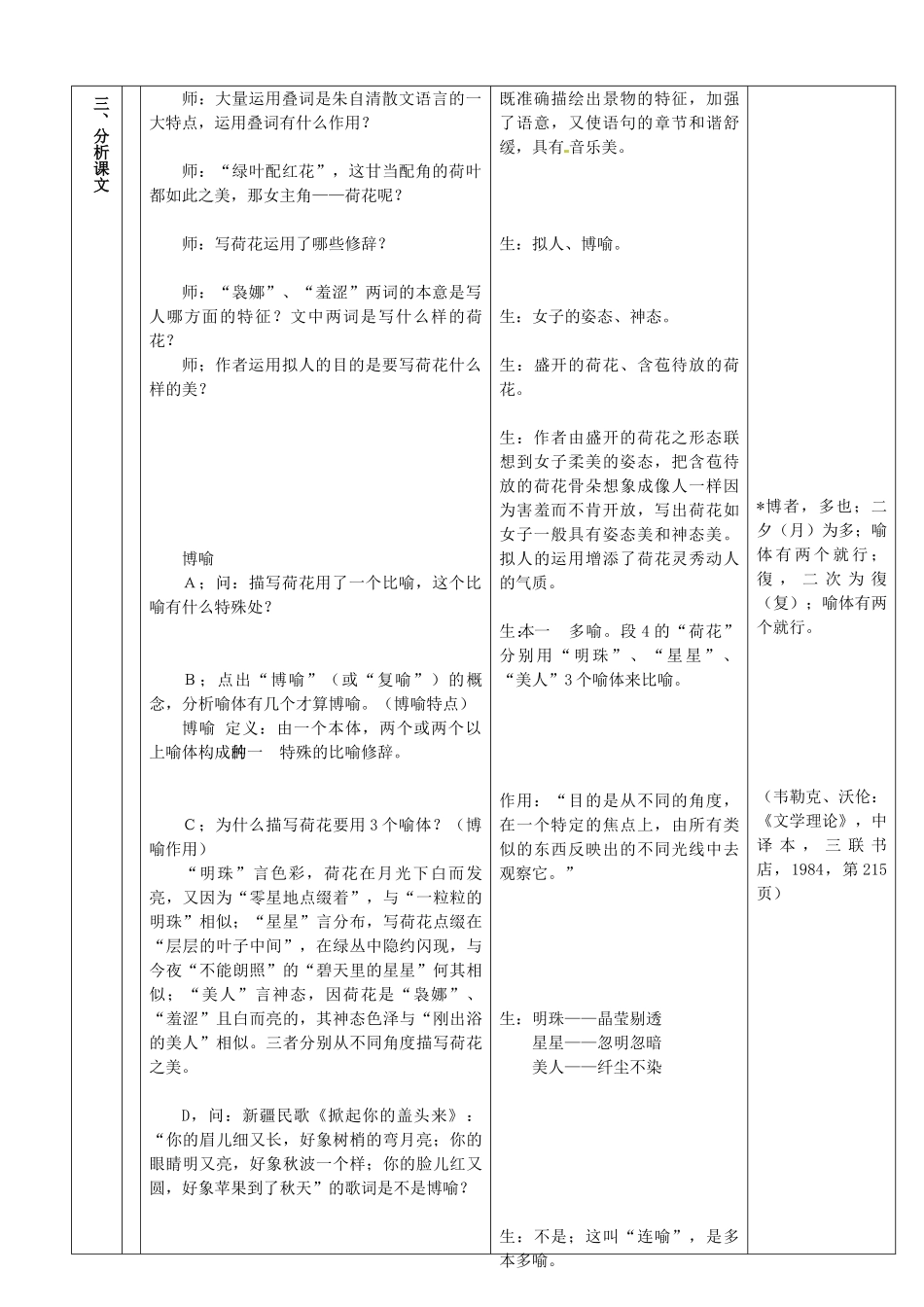 海南国科园实验学校中学部高中语文 荷塘月色教案 新人教版必修2_第3页