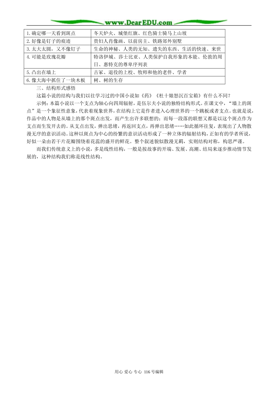 高中语文墙上的斑点教案(1)人教版_第3页