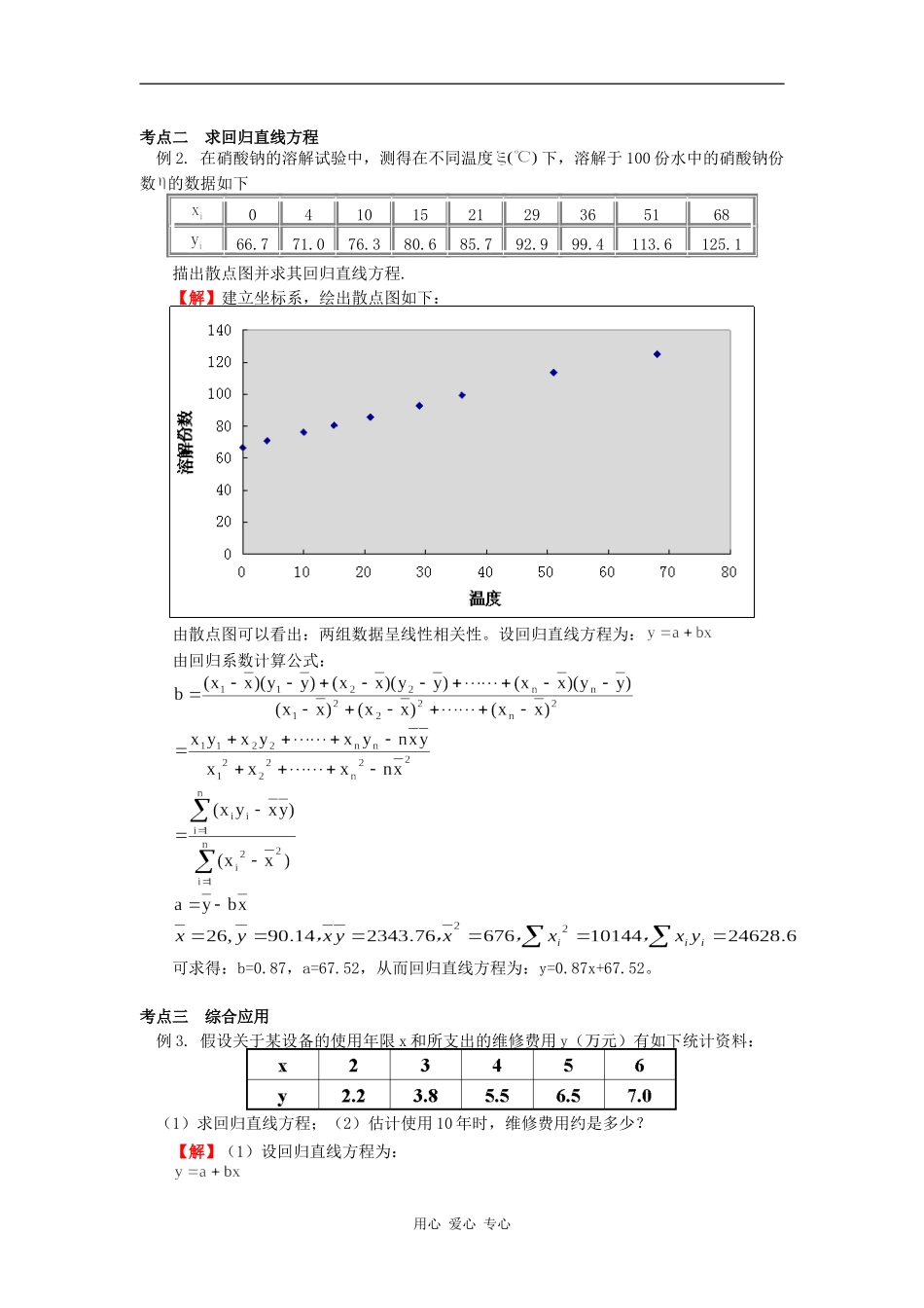 高一数学最小二乘估计北师大版知识精讲_第3页
