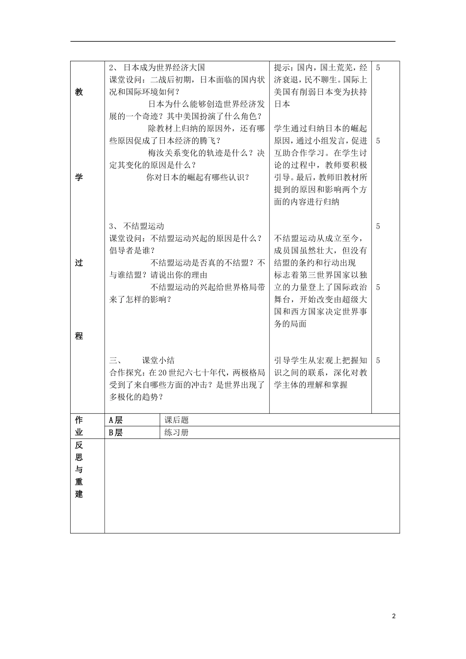 辽宁省抚顺县高级中学2014年高中历史 世界多极化趋势教案 岳麓版必修1_第2页