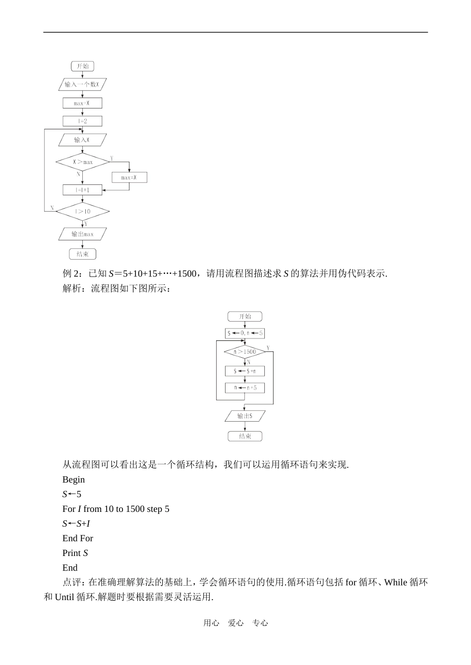 高一数学必修2 基本算法语句（三）_第2页