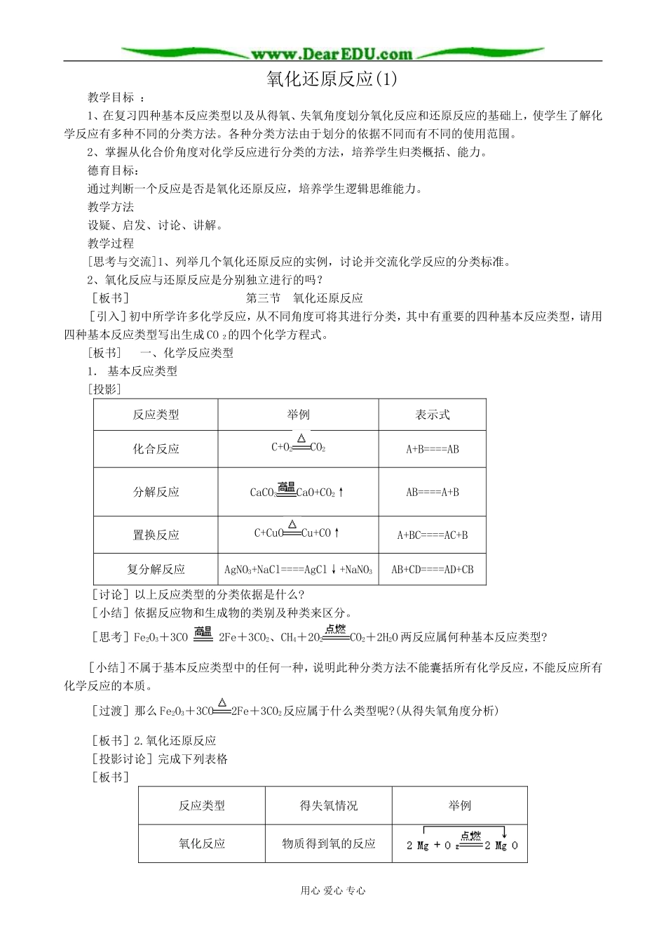 人教版高中化学第一册必修氧化还原反应(1)_第1页