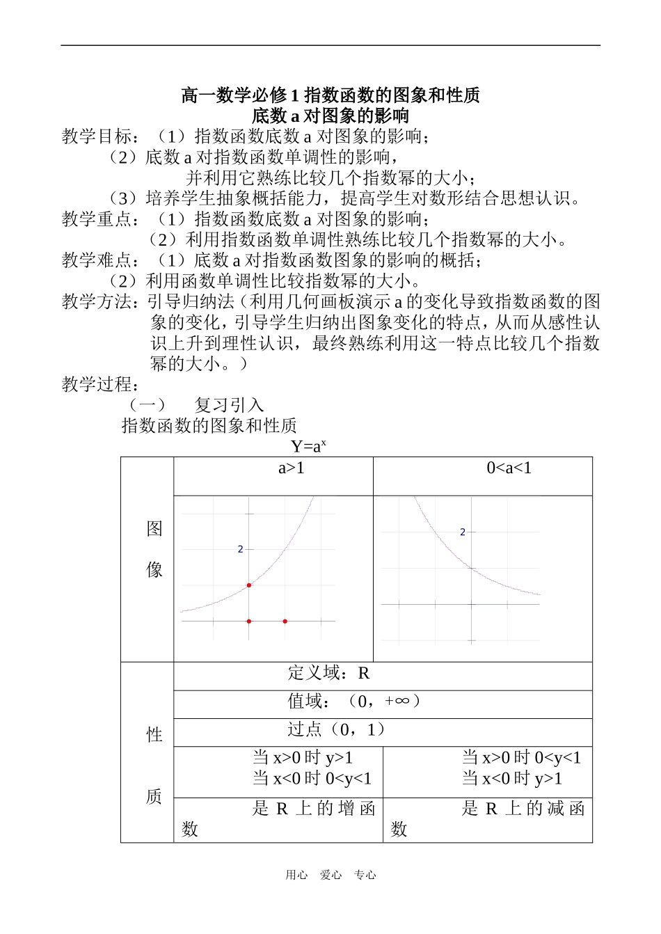 高一数学必修1 指数函数的图象和性质_第1页