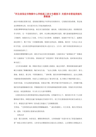 河北省保定市物探中心学校高三语文专题复习 关爱并非营造美丽风景教案 