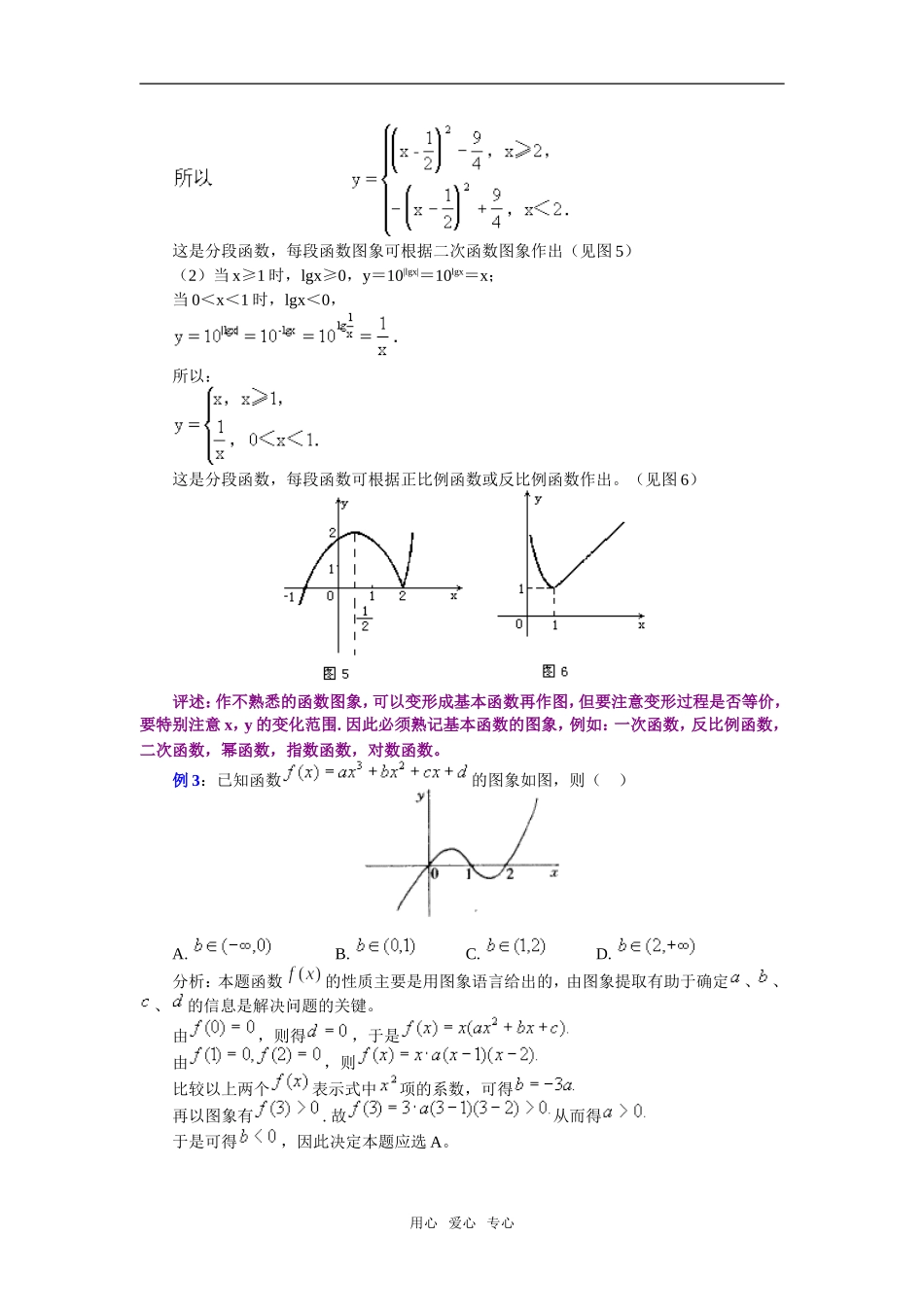 高一数学寒假专题—函数的图象苏教版知识精讲_第3页