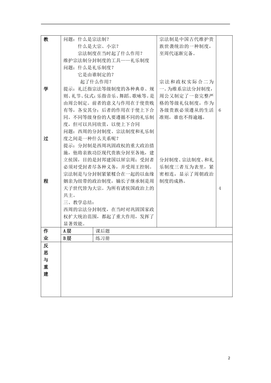 辽宁省抚顺县高级中学2014年高中历史 从内外服联盟到封邦建国教案 岳麓版必修1_第2页