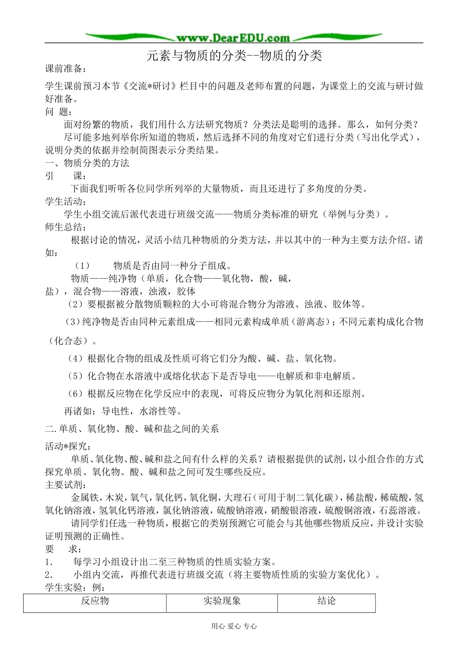 鲁科版高中化学必修1元素与物质的分类 物质的分类_第1页