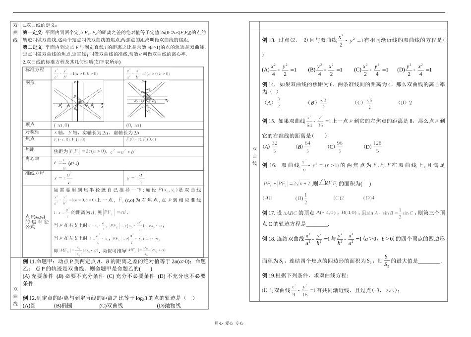 高一数学基础知识与典型例题复习-圆锥曲线_第3页