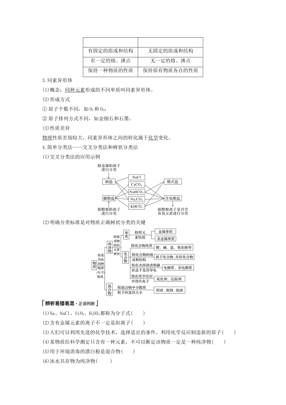 江苏省高考化学新增分大一轮复习 专题1 化学家眼中的物质世界 第1讲 物质的组成与分类 物质的分散系讲义（含解析）苏教版-苏教版高三全册化学教案_第2页