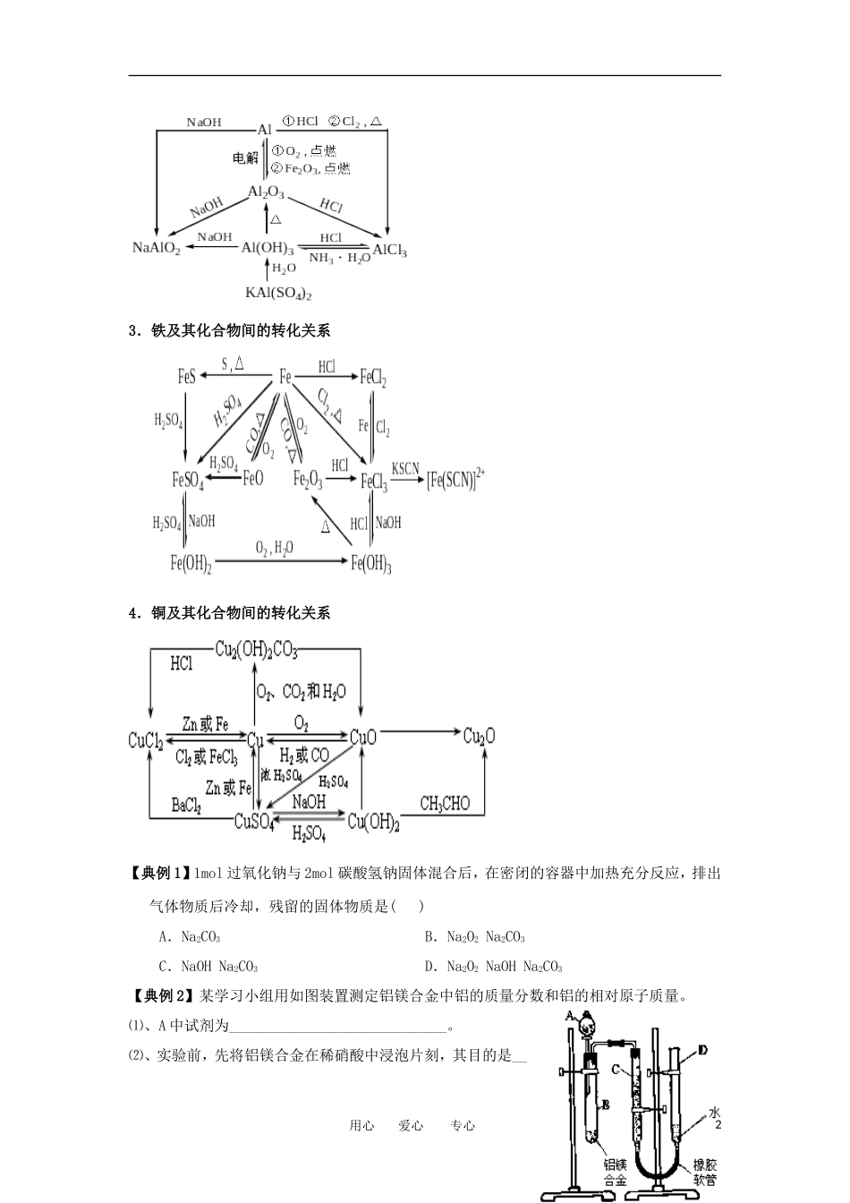 江苏省淮安中学高三化学二轮复习 专题21 金属单质及其化合物教案_第2页