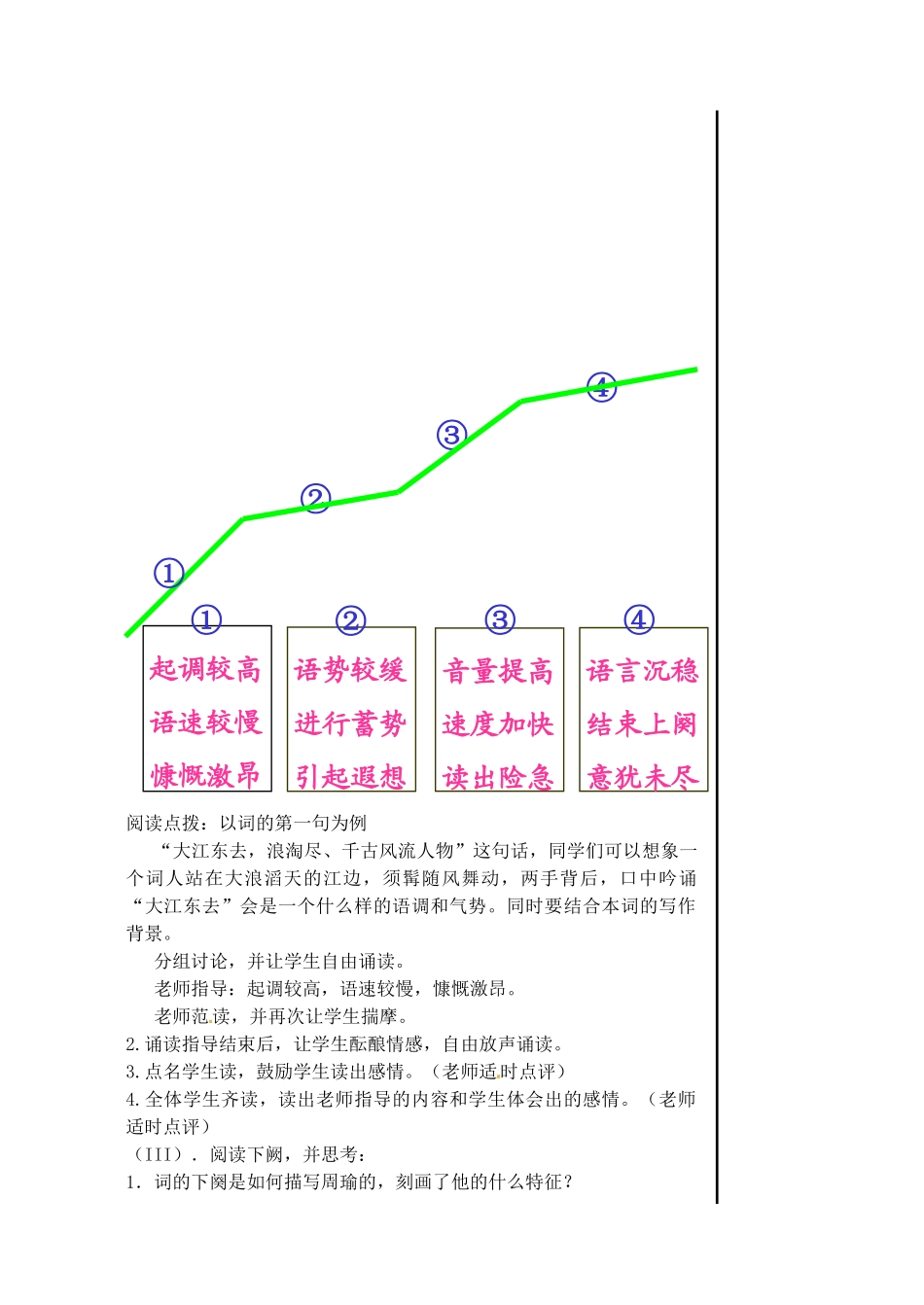 江苏省淮安中学高一语文《念奴娇赤壁怀古》教案_第3页