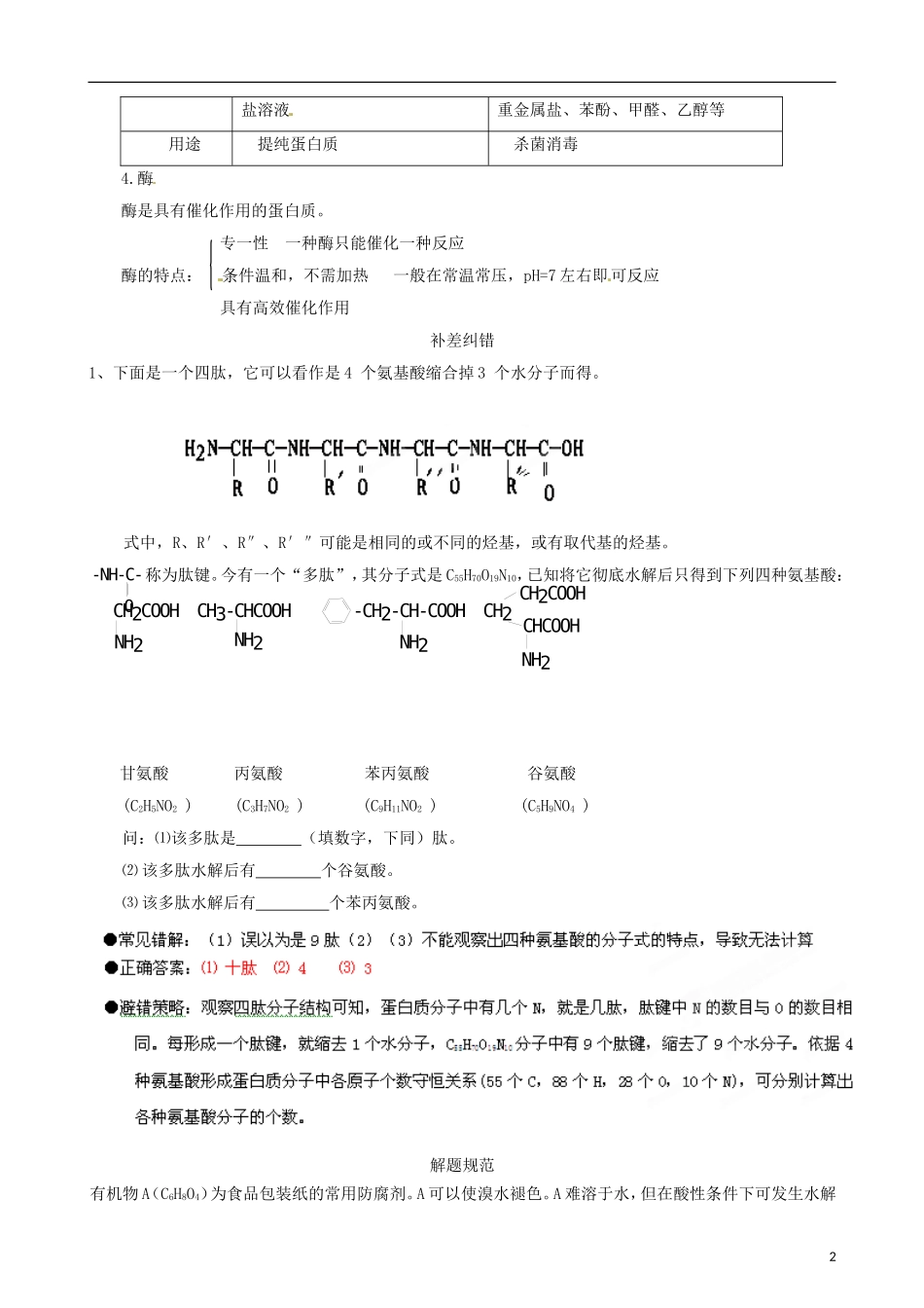 江苏省栟茶中学2013年高三化学考前赢分30天 第20天_第2页