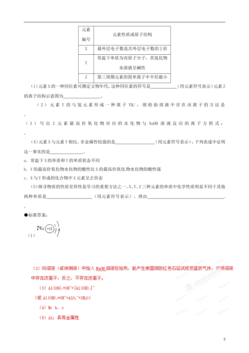 江苏省栟茶中学2013年高三化学考前赢分30天 第07天_第3页